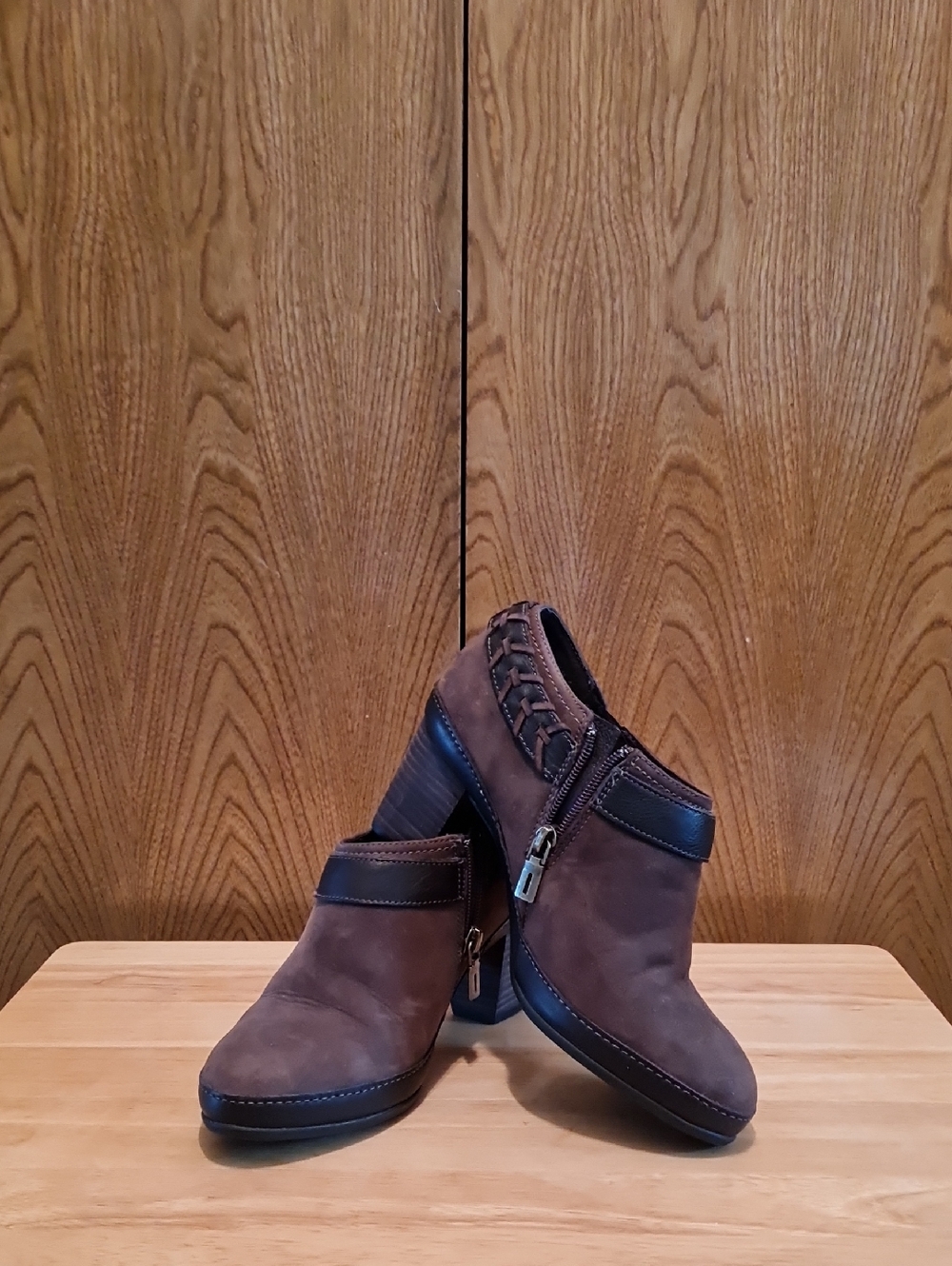 Clarks Brown Leather Comfort Ankle Boots